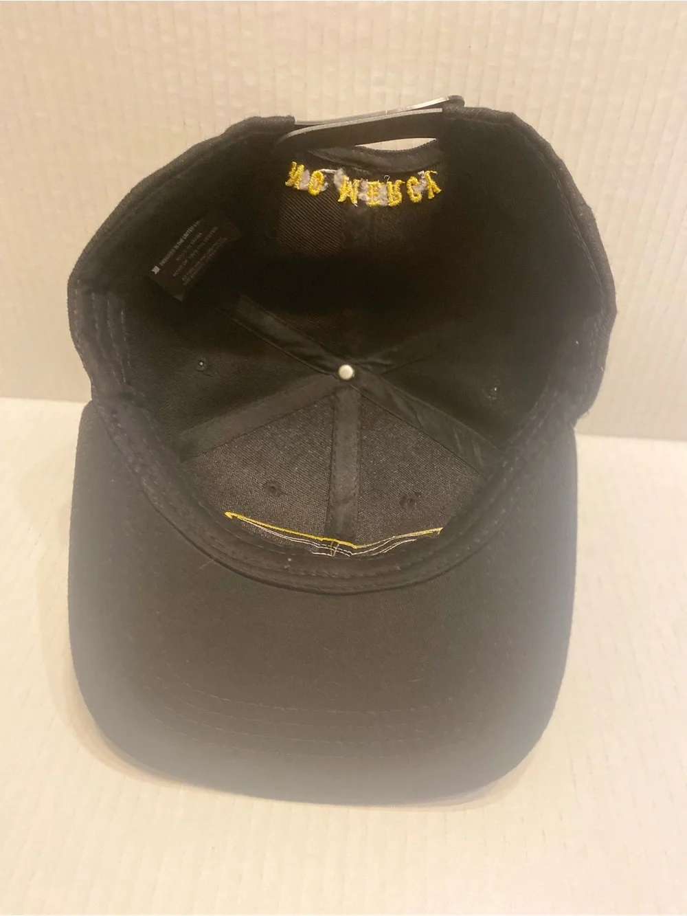 No Quarter Black & Gold Skull Patch Snapback Hat